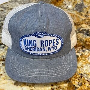 VINTAGE King Ropes Hat Cap Mens Blue Full Foam Snap Back
Western Rodeo Cowboy